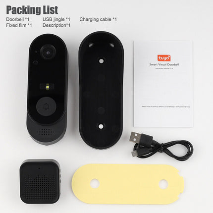 Wireless Smart Doorbell with WiFi Tuya Security Camera Phone Ring Alert