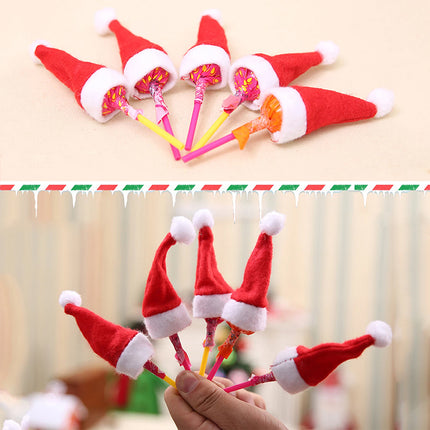 20X Christmas Mini Santa Hat Lollipop Wrap Xmas Party Decor