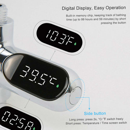 Digital Water Thermometer for Shower, Kitchen & Bath – ℃/℉ Switchable