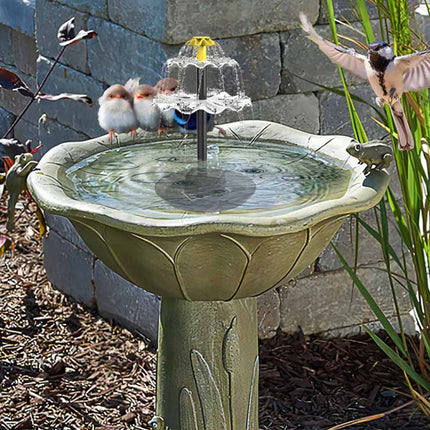 3-Tier Solar Bird Bath Fountain with Pump and Solar Panel for Garden
