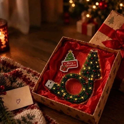 Christmas Santa Tree Projection Lamp, USB Holiday Night Light Decor