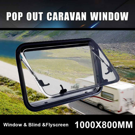 RV caravan 1000*800mm push out window locking handle with strut attachment