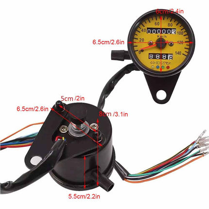Universal LED Motorcycle Speedometer Tachometer with Odometer Gauge