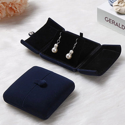 Small Velvet Double Open Jewelry Box, Gift Holder for Necklace and Earrings