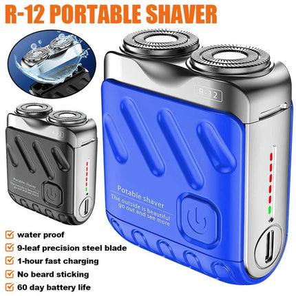 Ultra Clean Washable Double Head Electric Shaver Mini for Men Beard