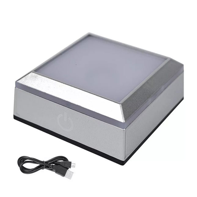 3D LED Light Base Display Stand Square Round for Crystal Art Glass