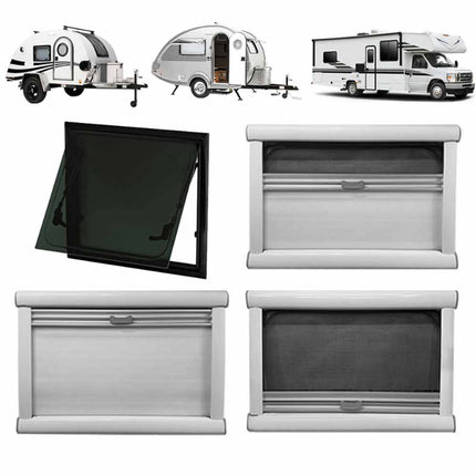 RV Caravan 450*700MM Square Push Out Flat Window Locking Handle Strut Attachment