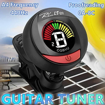 Clip On Guitar Tuner Chromatic Tuner for Acoustic Electric Bass Violin