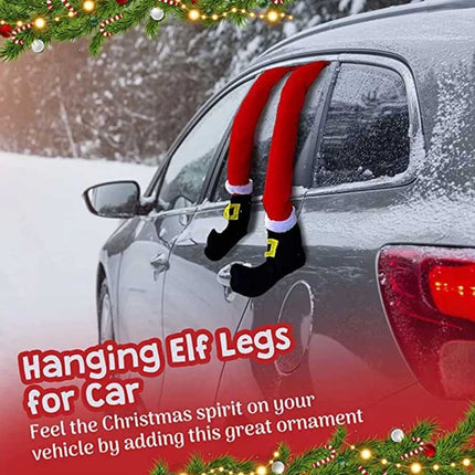Christmas Santa Elf Legs Car Hanging Decor Stuffed Xmas Ornament Auto Truck