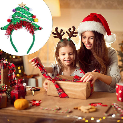 Christmas Tree Light Up Headband Xmas Headdress Hair Accessories