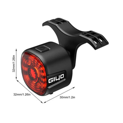 Mountain Bike LED Brake Tail Light, USB Rechargeable Rear Bicycle Light