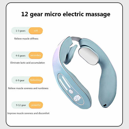 Smart Neck Massager with Heat, Lightweight USB Rechargeable Micro Electric