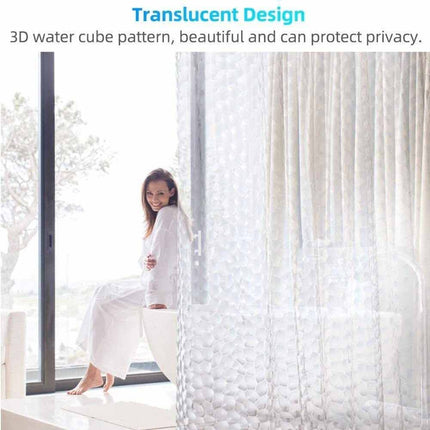 Waterproof EVA Bath Curtain 180x200cm, Mildew Resistant Shower Curtain