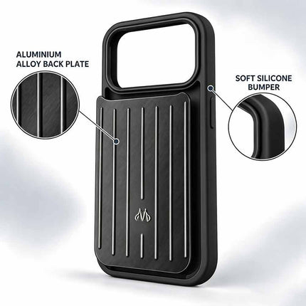 New Premium Protective Phone Case for iPhone 18 Pro Black Aluminum Cover