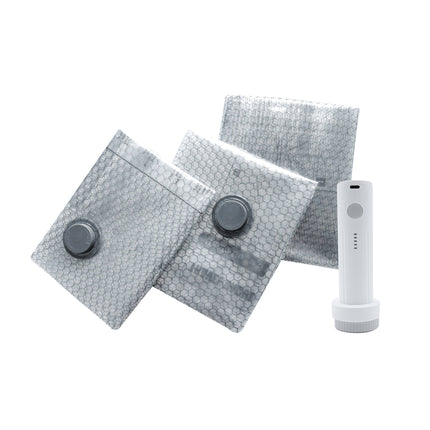 6x Cordless Travel Vacuum Bag Set with Rechargeable Pump Bedding Clothing