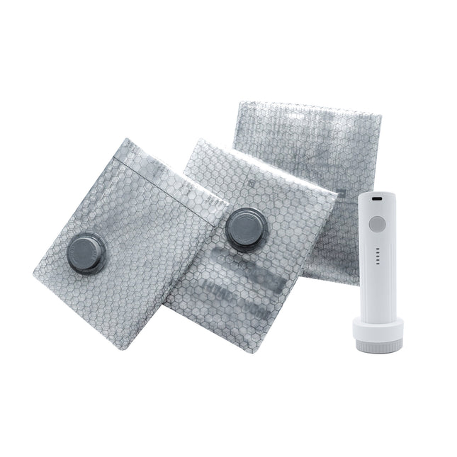 6x Cordless Travel Vacuum Bag Set with Rechargeable Pump Bedding Clothing
