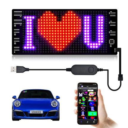 Car RGB LED Scrolling Display Sign, APP Programmable Message Board