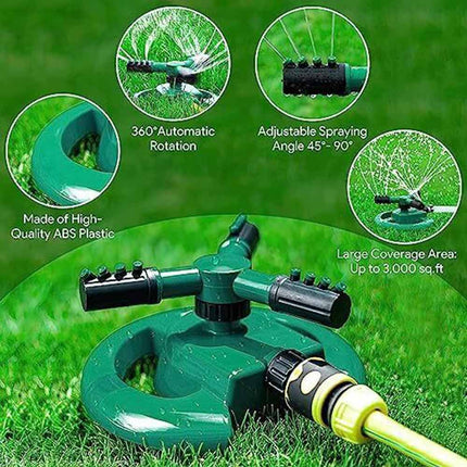 360° Automatic Rotating Garden Sprinkler Fork Spray Head Watering Tool