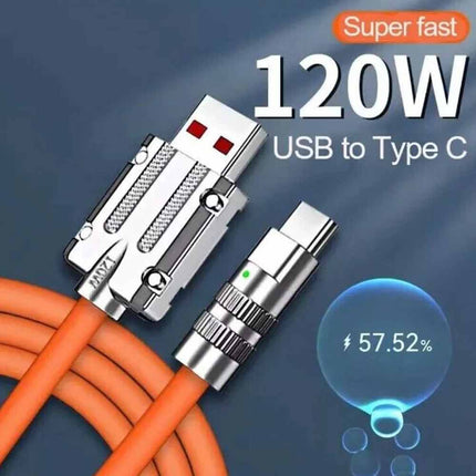 6A 120W Super Fast USB C Cable Liquid Silicone Heavy Duty Boxed