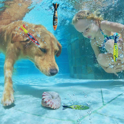 19pcs Kids Underwater Diving Toy Set, Swimming Pool Dive Rings & Seaweeds