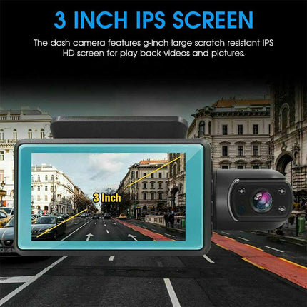 1080P Dual Lens Car Dash Cam Front and Rear Camera G Sensor DVR Recorder