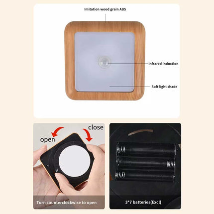 6 LED Motion Sensor Night Light Battery Operated Indoor Closet Cabinet Lamp