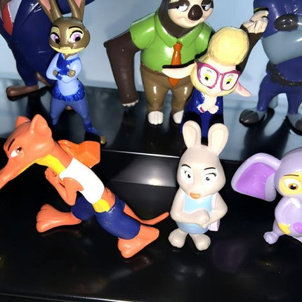 12pcs Zootopia Zootropolis Judy Hopps Nick Wilde Mr Big Mini Doll PVC Figures Set