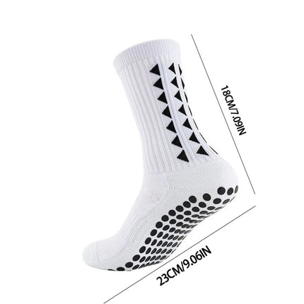 White Sports Grip Socks 4 Pairs Football Rugby Anti Slip Non Slip Unisex