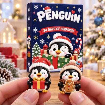 24 Days Christmas Countdown 3D Penguin Theme Animal Figure Decors