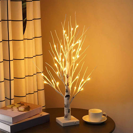 60CM 144 LED Birch Twig Tree Table Light, Warm Desktop Dinner Lamp