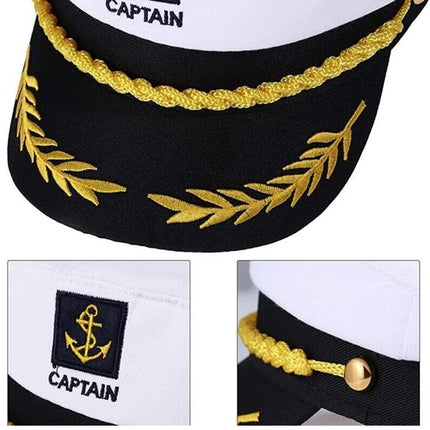 Navy Captain Hat, Skipper Yacht Hat, Sailor Costume Cosplay Fancy Dress