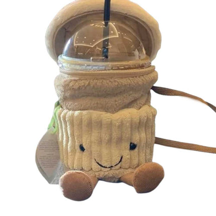 New Amuseable Coffee-To-Go Bag Beige – Soft Plush Toy for Coffee Lovers