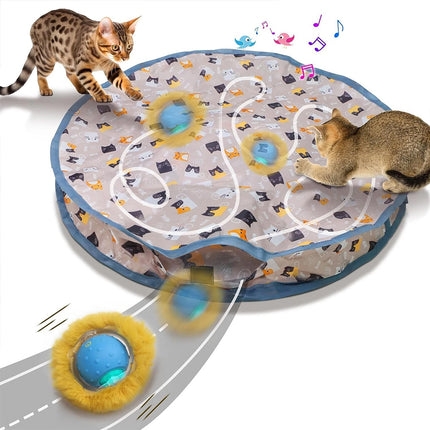Interactive Cat Toy Chirping Hide Seek Catching Game Ball Smart