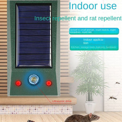 Solar Ultrasonic Animal Repeller IP66 Cat Dog Fox Pest Scarer Deterrent