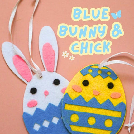 24PCS Hanging Easter Felt Eggs Decoration Set with Chicks & Bunny Home Decor
