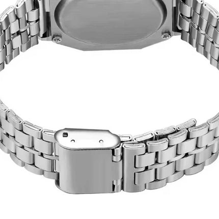 Unisex Retro Digital Watch Silver Bracelet New with Watch Box