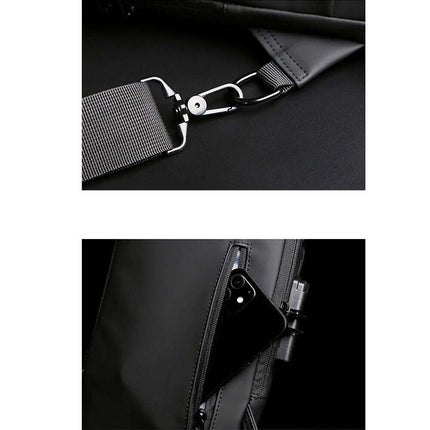 Men's Anti-Theft Lock Crossbody Shoulder Sling Bag Chest Bag USB Port