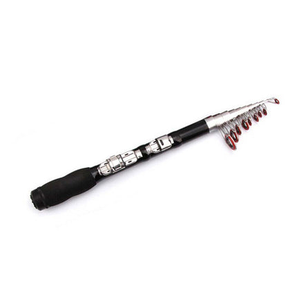 Portable Carbon Fiber Telescopic Fishing Rod Travel Spinning Pole Sea Fresh