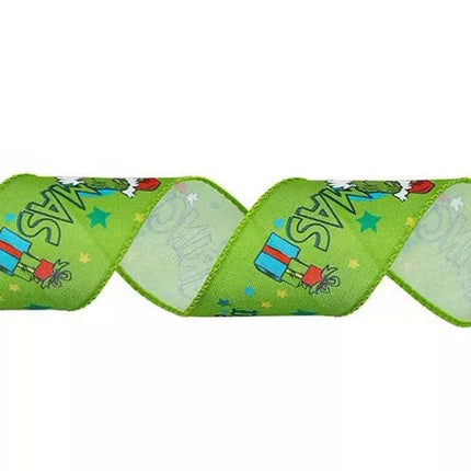 4 Rolls 6 Yards Christmas Green Craft Ribbon Decoration Wrapping Ribbon