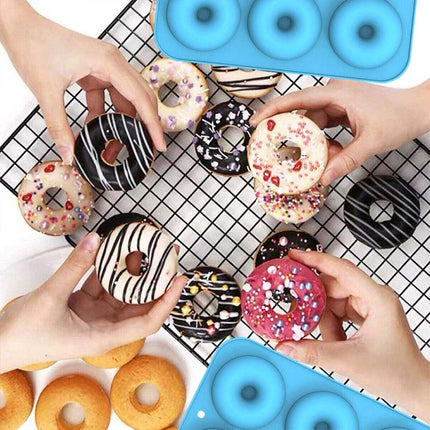 3PCS Silicone Donut Muffin Chocolate Cake Cookie Doughnut Baking Mould Tray