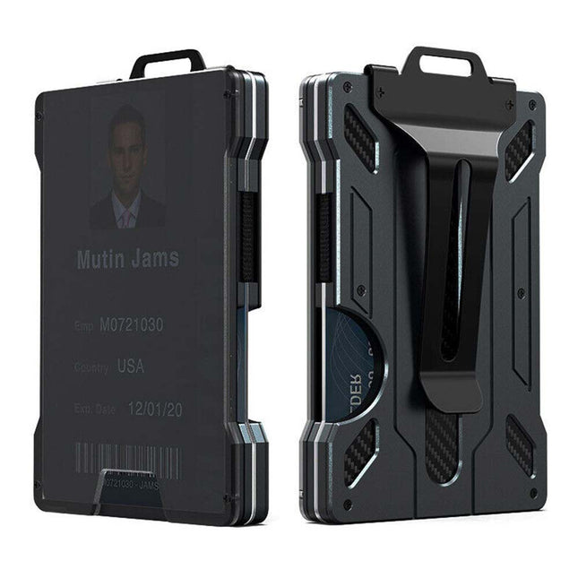 RFID Blocking Aluminum Card Holder Slim Wallet for Men with Money Clip