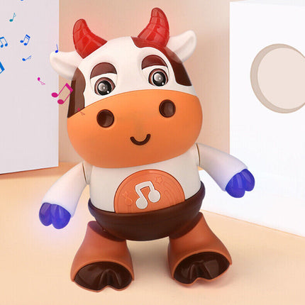 Fun Electric Cow Shape Dancing Robot Toy Battery Powered Xmas Gift