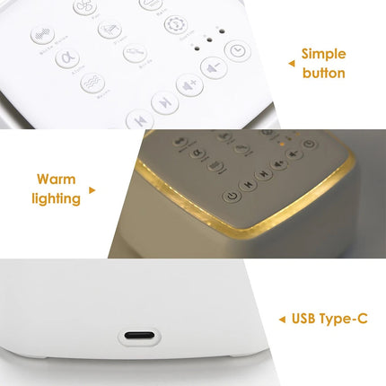 White Noise Sleep Aid Machine, 30 Natural Rain Sounds with Timer