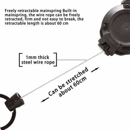Retractable Badge Holder Keychain Heavy Duty Portable Climbing Equipment