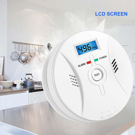 Battery Operated Smoke CO Detector Alarm with LCD Display Carbon Monoxide