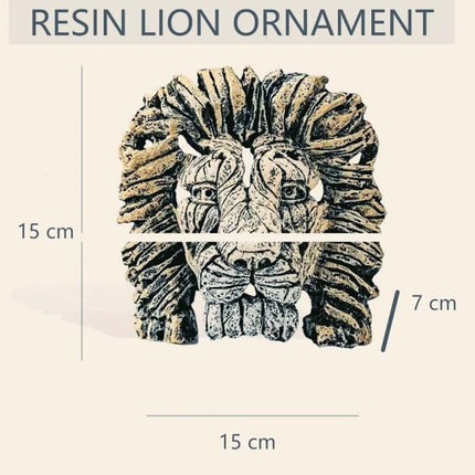 Resin Lion Head Sculpture, Contemporary Home Decor Table Display Gift