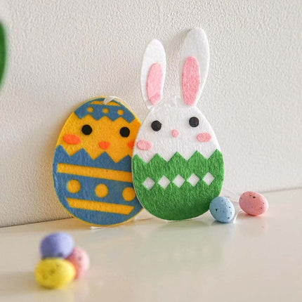 24PCS Hanging Easter Felt Eggs Decoration Set with Chicks & Bunny Home Decor