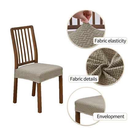 Stretch Dining Chair Seat Covers Jacquard Washable Removable Slipcover