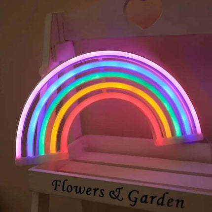 Colourful Rainbow LED Neon Light Stand Wall Bar Lamp for Home Nursery Room