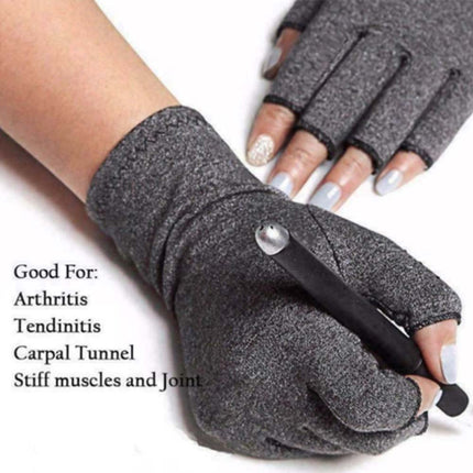 Arthritis Compression Gloves Pair Fingerless Half Finger Hand Support